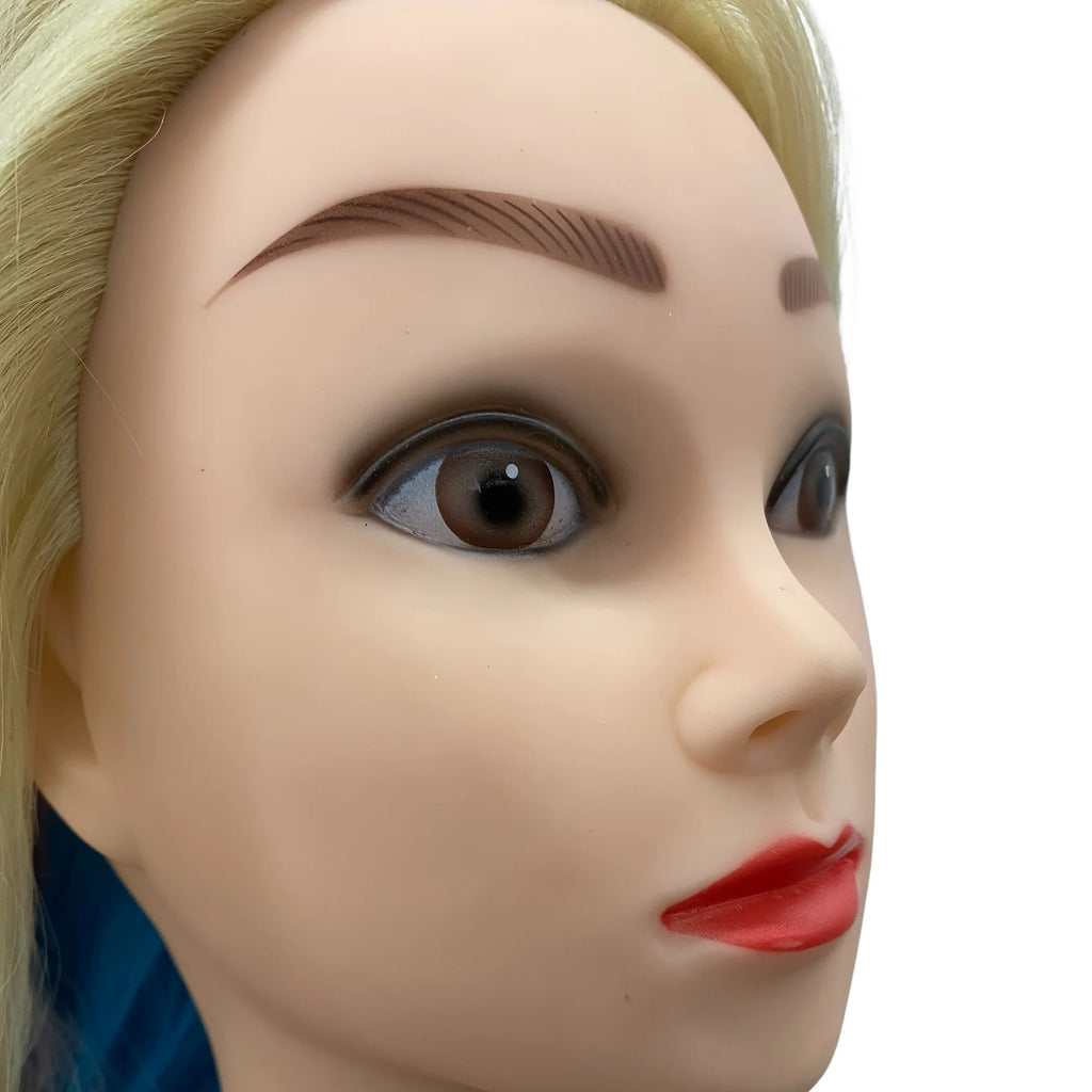 Mannequin head with colorful hair 26 inches, high temperature synthetic hair, for braiding hair practice and modeling display