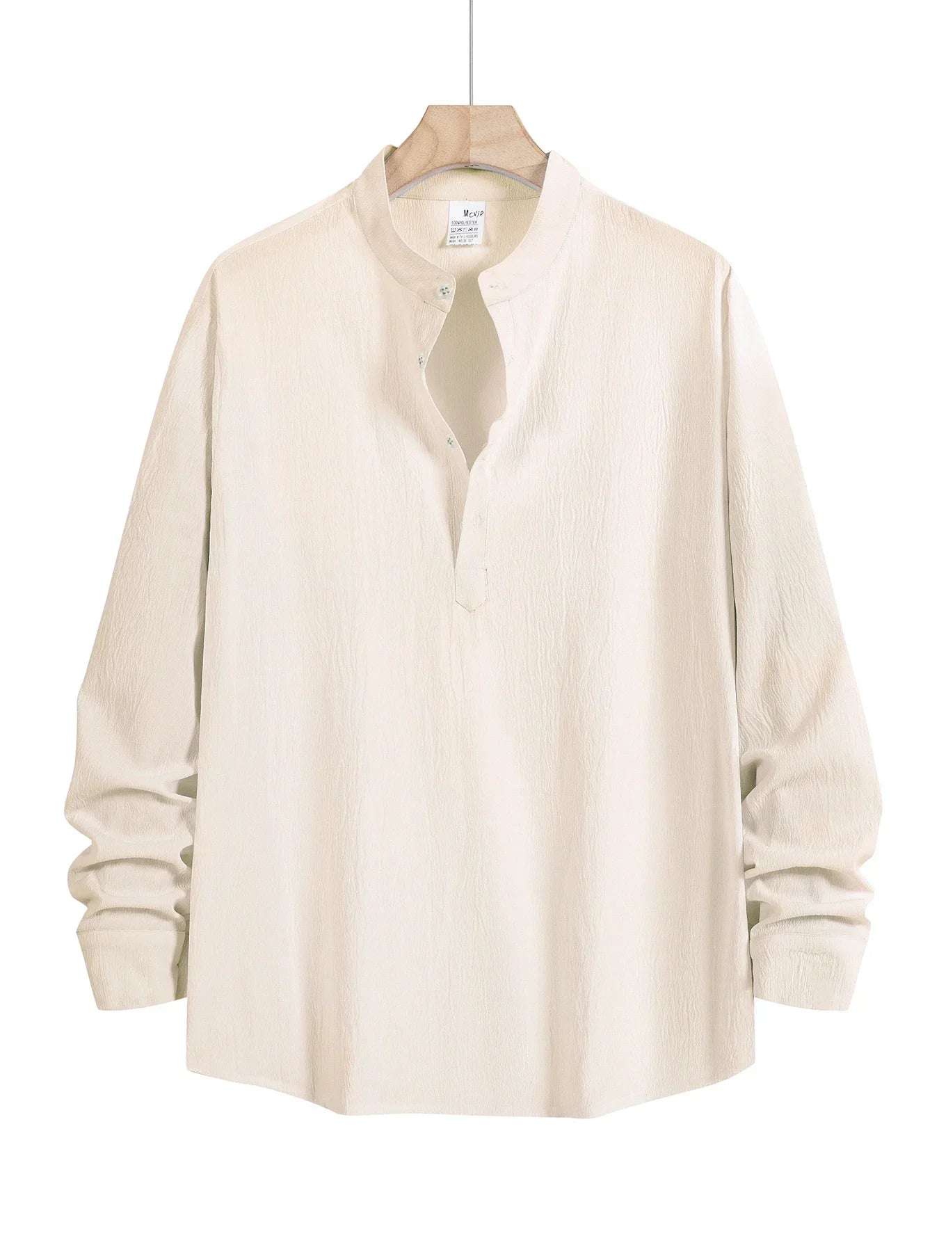 Men's Linen Shirt Summer 2025 Casual Short Sleeve Breathable Stand Collar Loose Fit Trendy Solid Color Youth Top with Pocket
