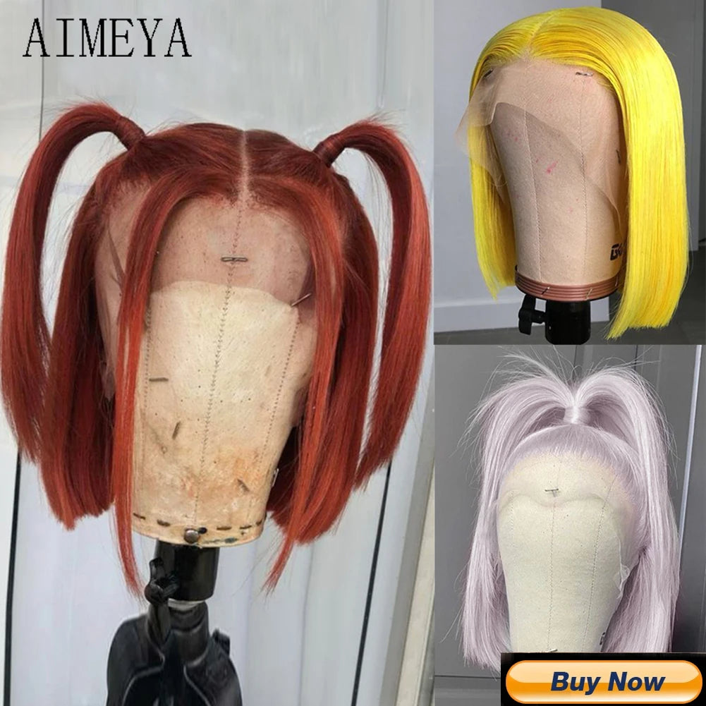 AIMEYA Water Wave Synthetic Lace Wig Natural Looking Lace Front Wigs for Women Free Part Cosplay Party Wig Heat Resistant Wigs