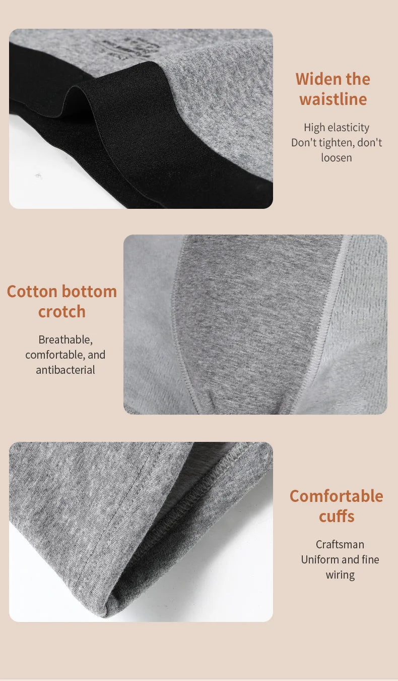Thermal Underwear Men's Velvet Thickeneded Men's Boxer Briefs Autumn and Winter Cold-Proof Shorts Boys' Sports Boxer Briefs
