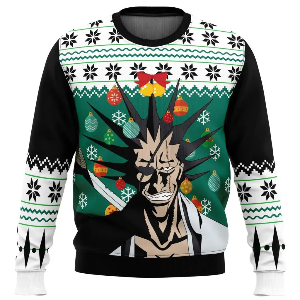 Kenpachi Zaraki Bleach Ugly Christmas Sweater Gift Santa Claus Pullover Men 3D Sweatshirt And Top Autumn And Winter Clothi