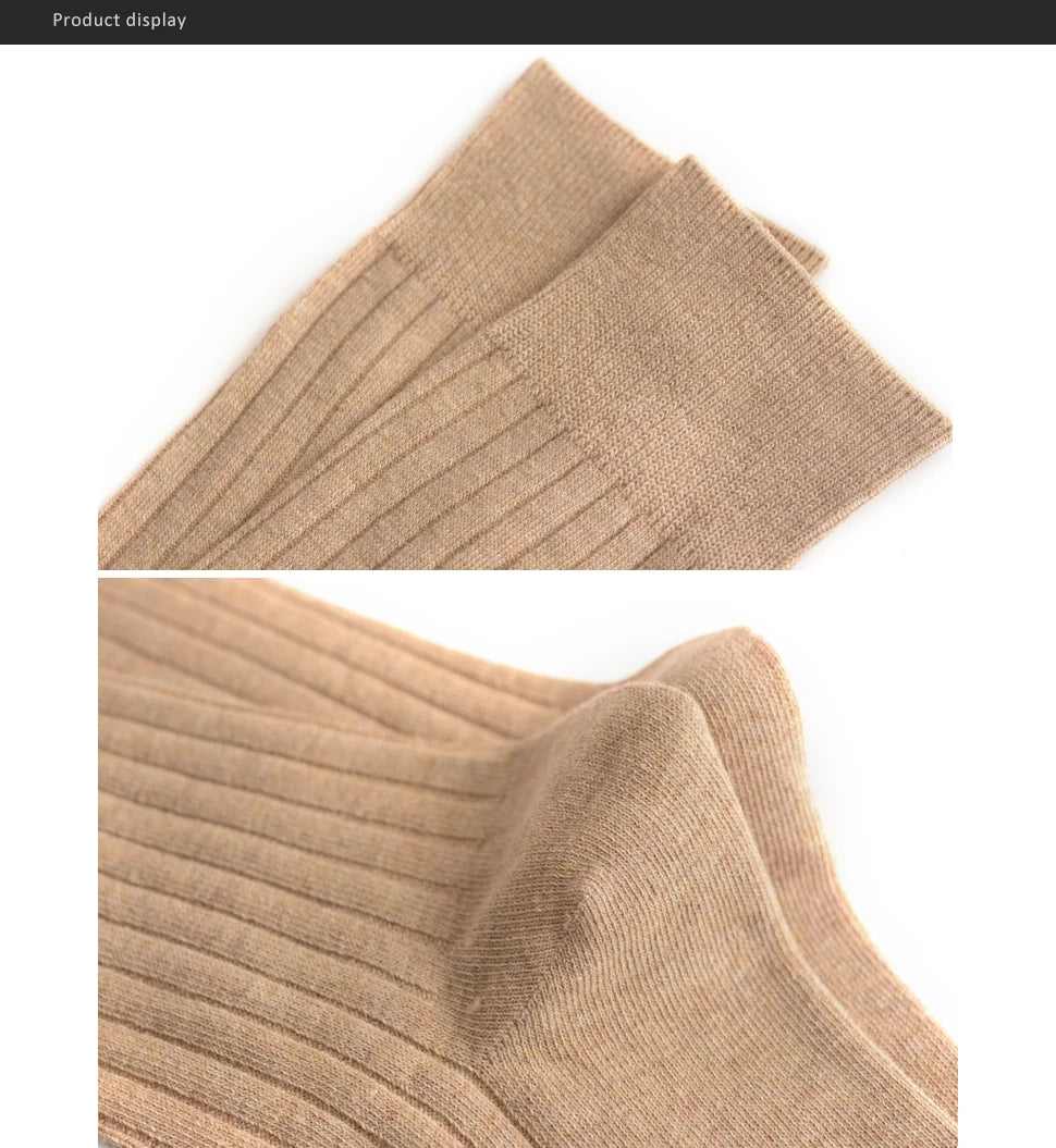 Mans Socks Long Plus Large Size Cotton Solid Striped Business Boneless Soft Breathable Sweat-Absorbing Party Dress Crew Socks