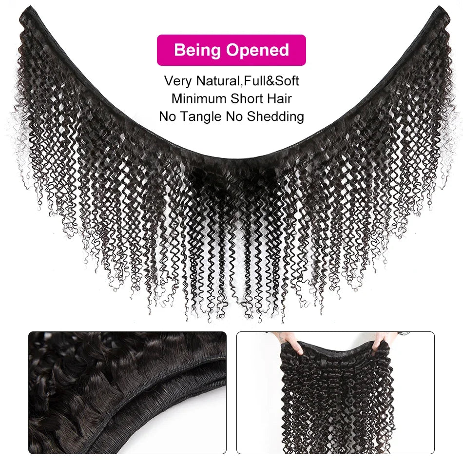 Luvin Deep Wave Human Hair Bundles 30 34 Inch Curly Hair Weaving Remy Unprocessed Tissage Double Weft Virgin Hair Extensions