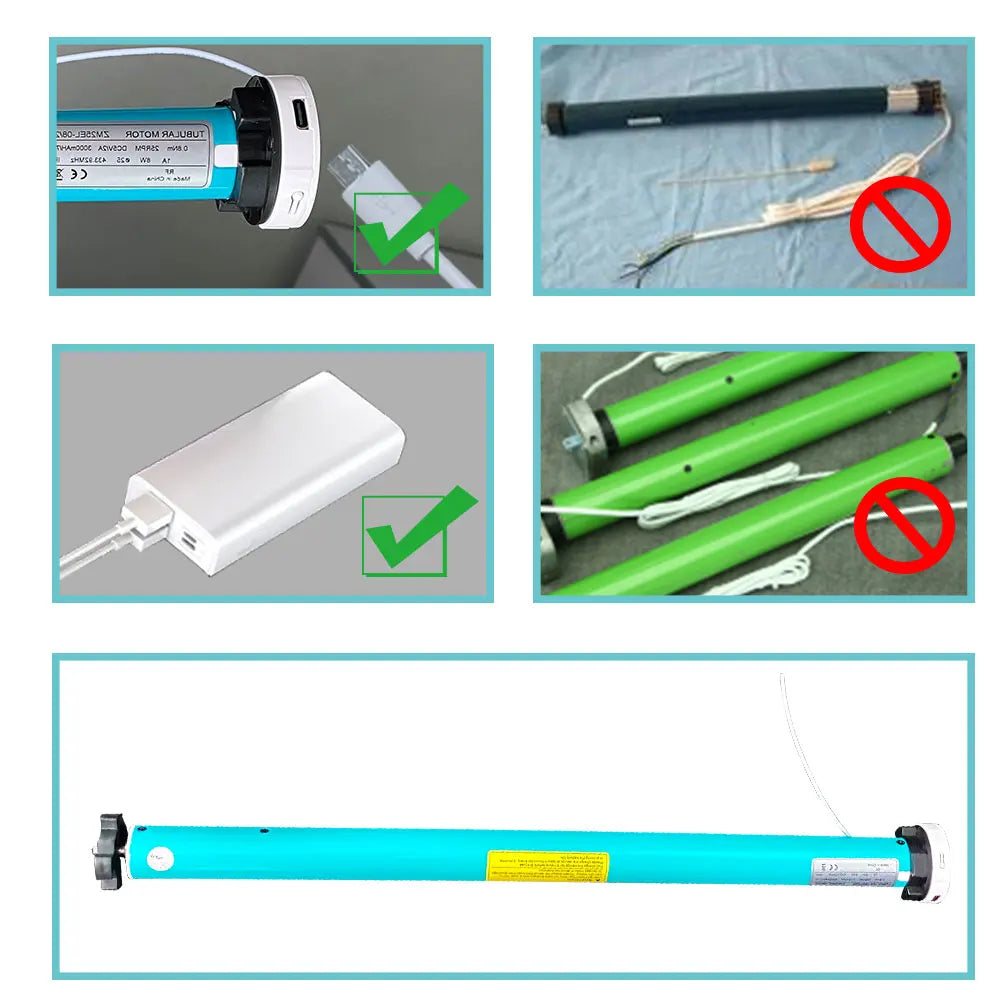 LifeLibero Tuya Wifi Battery Smart Curtains Motor Roller Blinds For 38mm Tube Rechargeable Wired Free Shutter Electric Motor