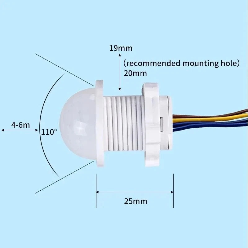 Smart PIR Sensor Detector Switch 110V 220V Human Body Infrared Auto On Off Light For LED Lamp Ceiling Light Panel Lights
