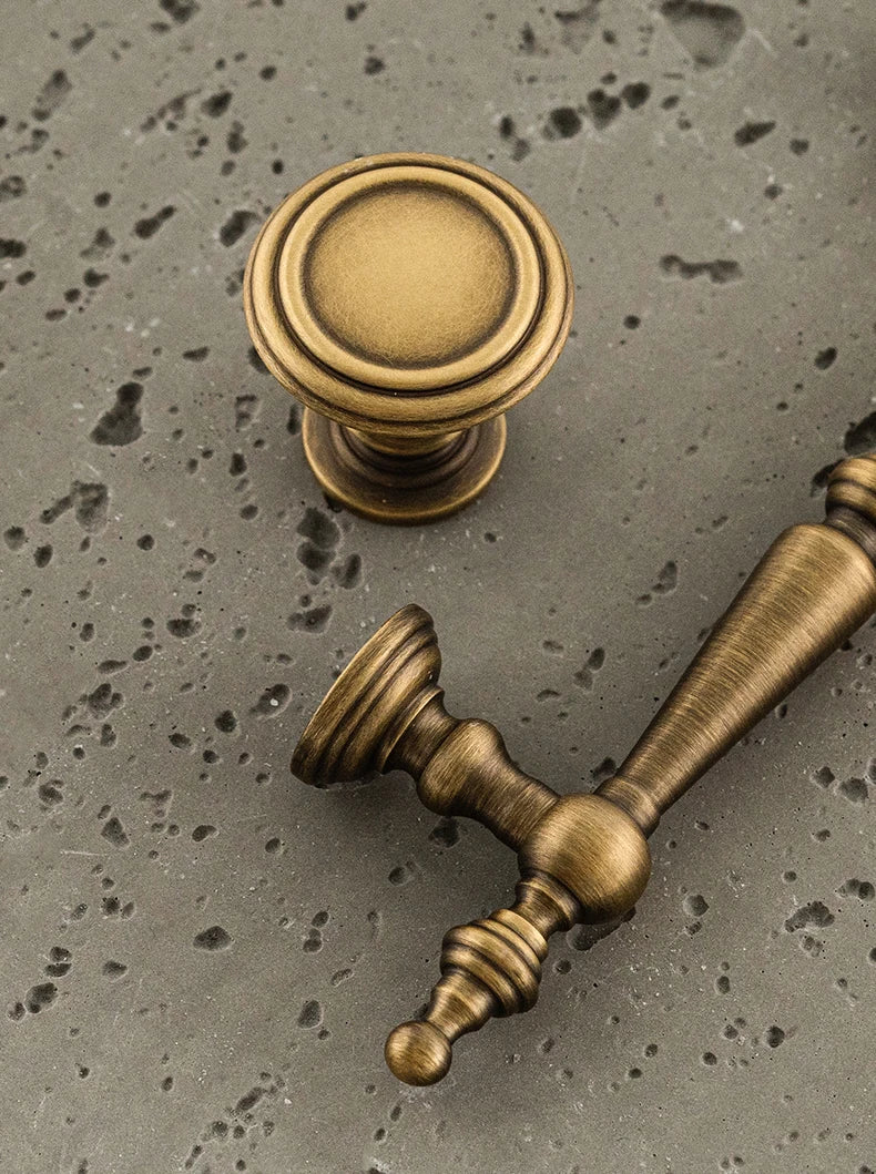 European  Vintage Bronze / Vertical lines Solid Brass Drawer Knobs T bar Handle Bedroom Pulls Kitchen Cabinet Door Handle Pull