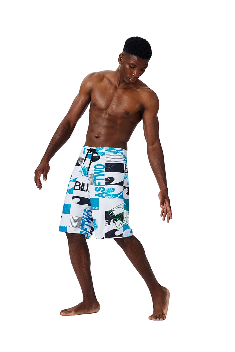 Quick Drying Beach Shorts for Men Surf Beach Shorts Fast Dry Swim Trunks with Bermuda, Fitness Muscle Short Pants, Summer, New,