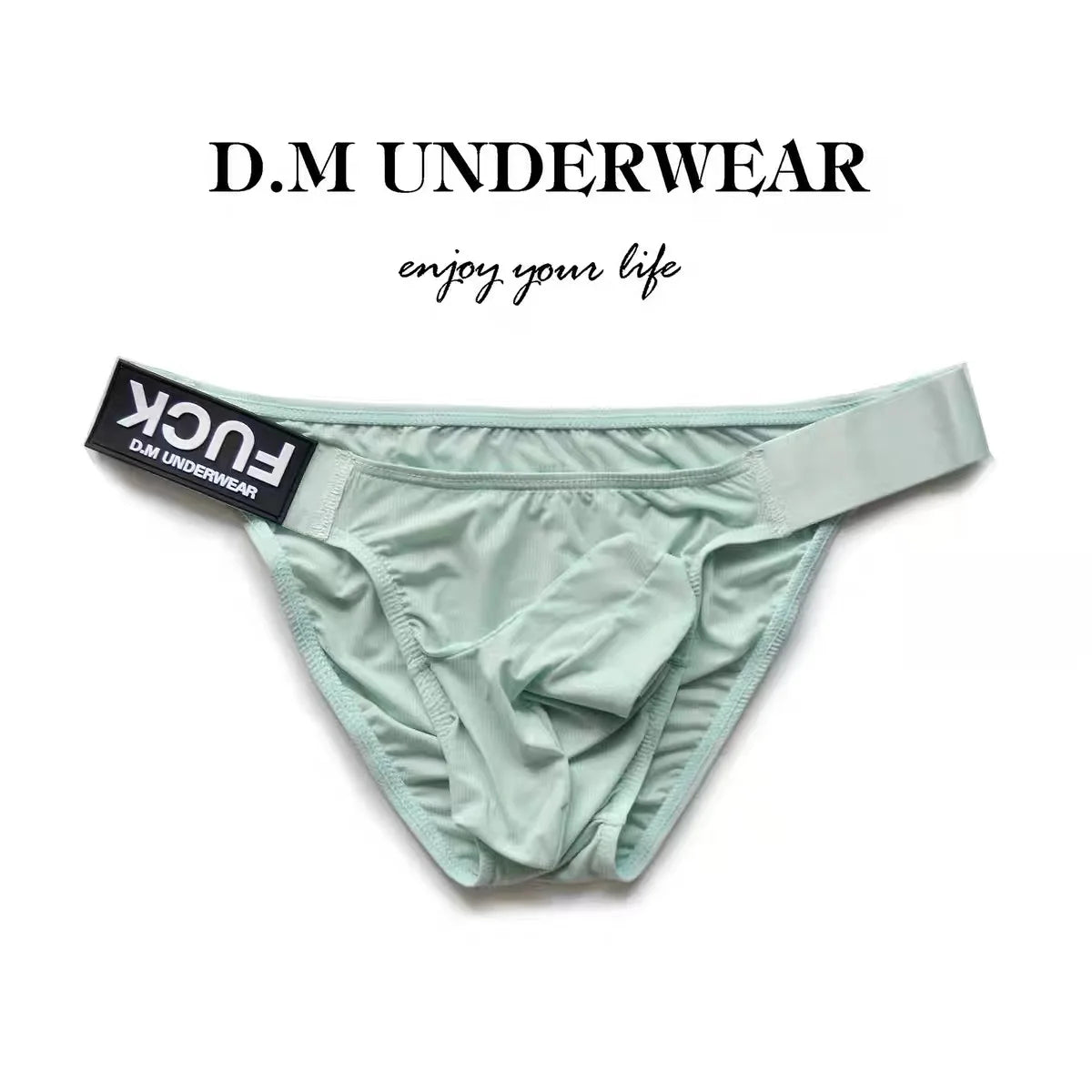 D. M Men's Underwear Ice Silk Breathable Thin Summer Elephant Nose Low Waist Personalized Letter Sports Triangle
