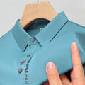 High end brand short sleeve polo shirt men's 2025 summer new trend embossed design casual ice silk breathable lapel Paul T-shirt