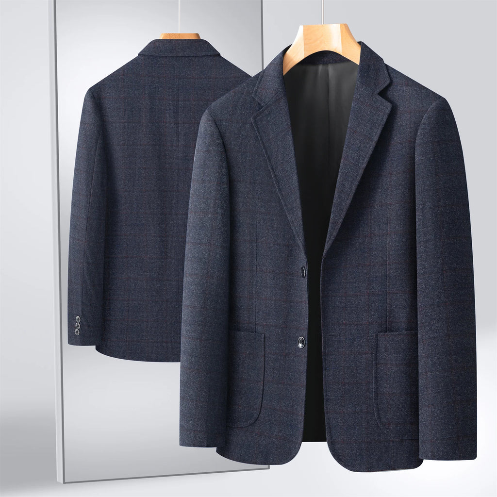 Middle-Aged Men's Business Casual Suit Father's Day Gift Wedding Formal Lightweight Suit Men's 35-60 Years Old Large Size Thin Top Men's Middle-Aged and Elderly Jacket