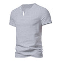 Mens Short Sleeve Henley Shirt Casual Summer V Neck T-Shirt Casual Slim Fit Basic Solid Color Loose Fitness Sport Breathable Top