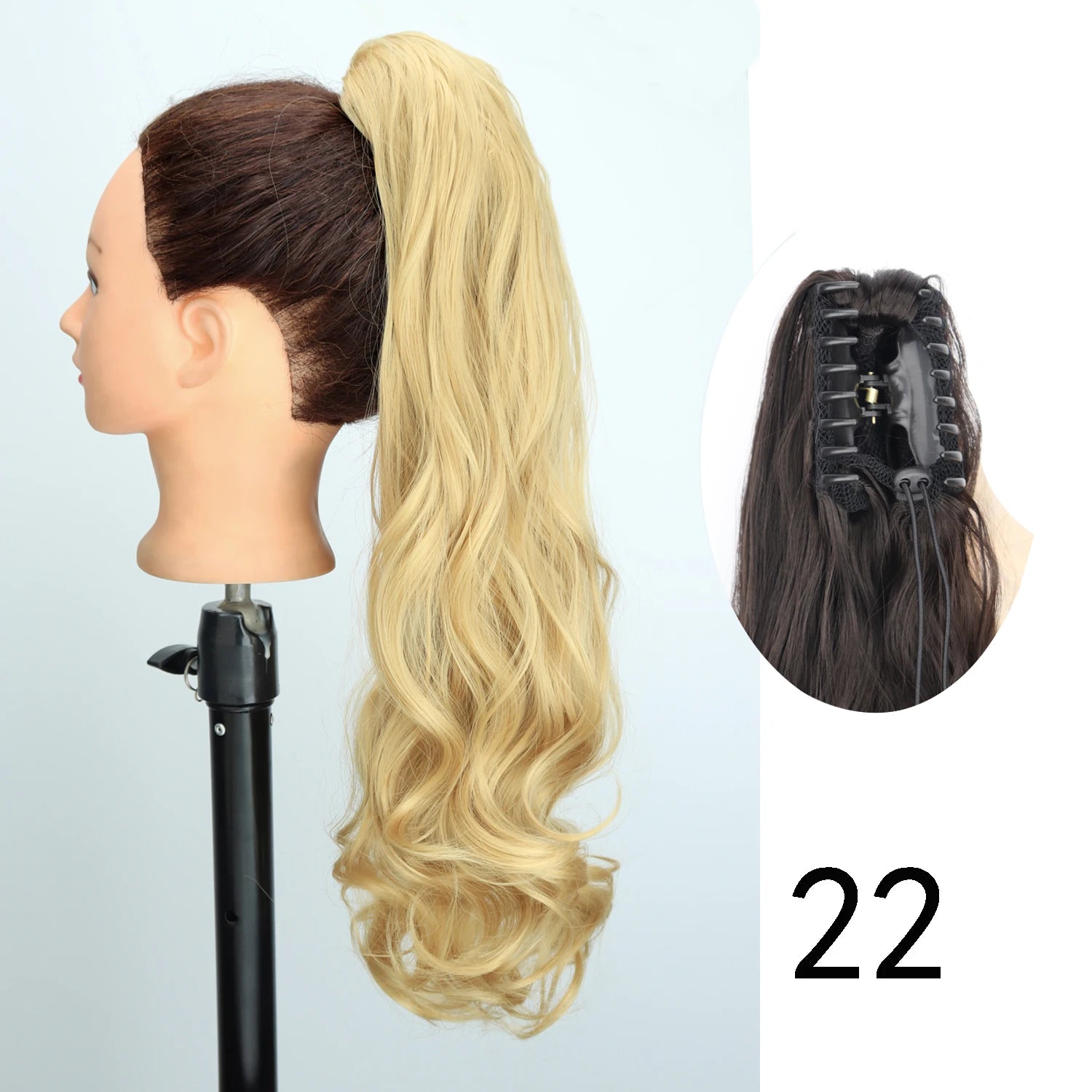 Synthetic 24Inch Wavy Claw Clip On Ponytail Hair Extension Ponytail Extension Hair For Women Pony Tail Hair Hairpiece