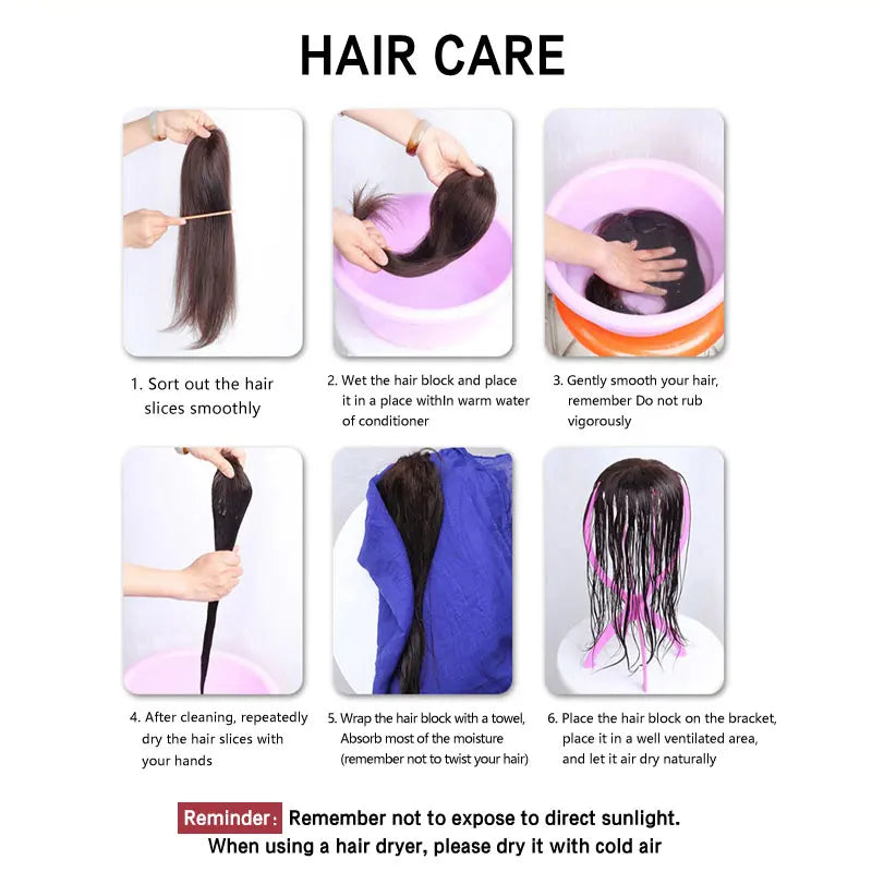 25cm 100% Human Hair 4clips Women's Natural Forehead Whitening Hair Enhancement Head Curtain 3D Eight Character Air Bangs