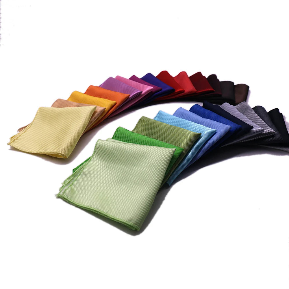 HUISHI Men's Hanky Jacquard Handkerchief Solid Plain Suits Pocket Square For Men Wedding Business Party Kanky Pocket Gifts