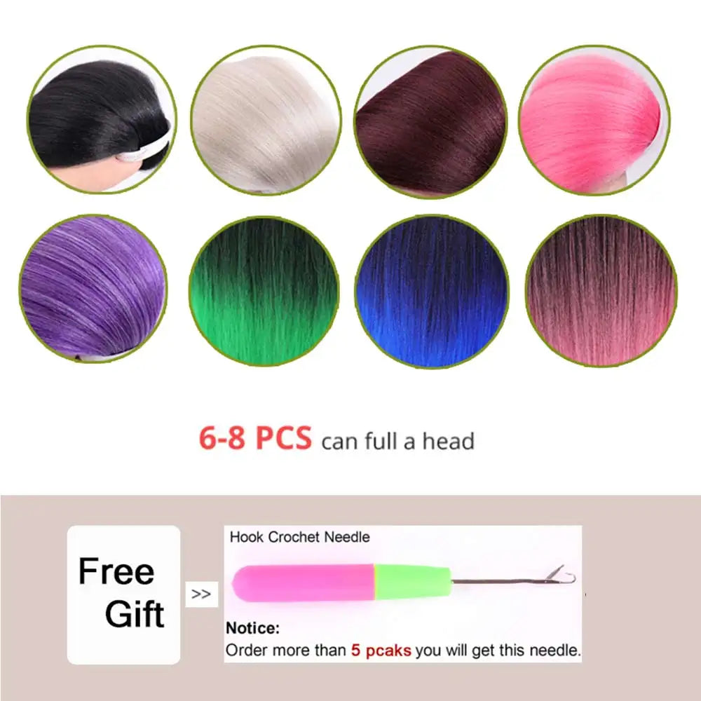 Easy Crochet Braids Ombre Hair Extensions Bundles Yaki Straight EZ Braiding Pre Stretched Synthetic Braid For African Women 6pcs