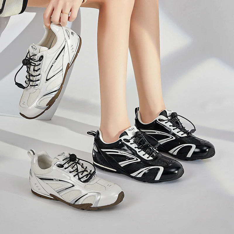 2026 New Women's Flat Sneakers Non-slip Running Women Moral Training Shoes Large-Size Colorblock Casual Skateboard Shoes Female