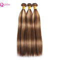 P4/27 Straight Human Hair Bundles Ombre 3 bundles Brazilian Highlight Straight Hair Weave Honey Blonde Bundles 100g/Bundle