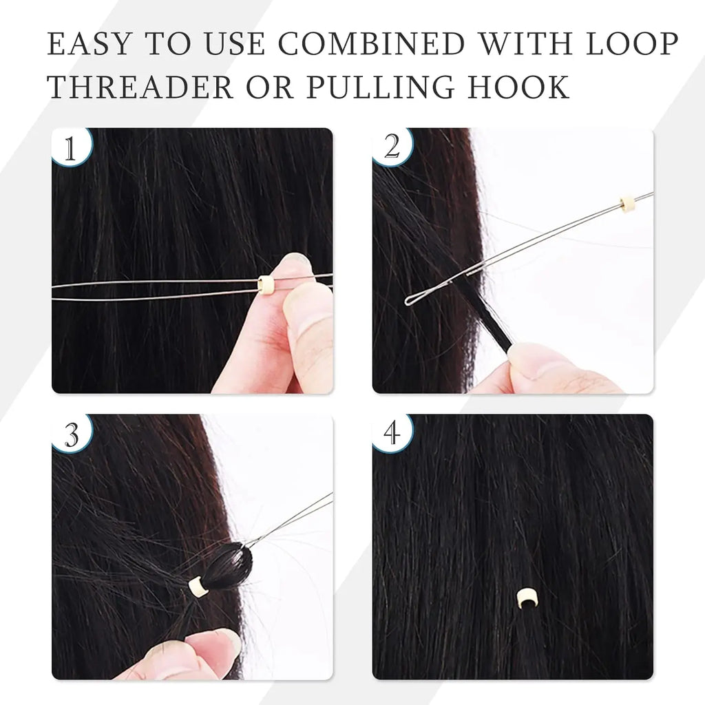 300pcs Woman Hair Decoration The Ring Hair Extensions Tools Micro Link Rings Silicone Link Ring Dreadlock Ring Hair Cuffs Silico