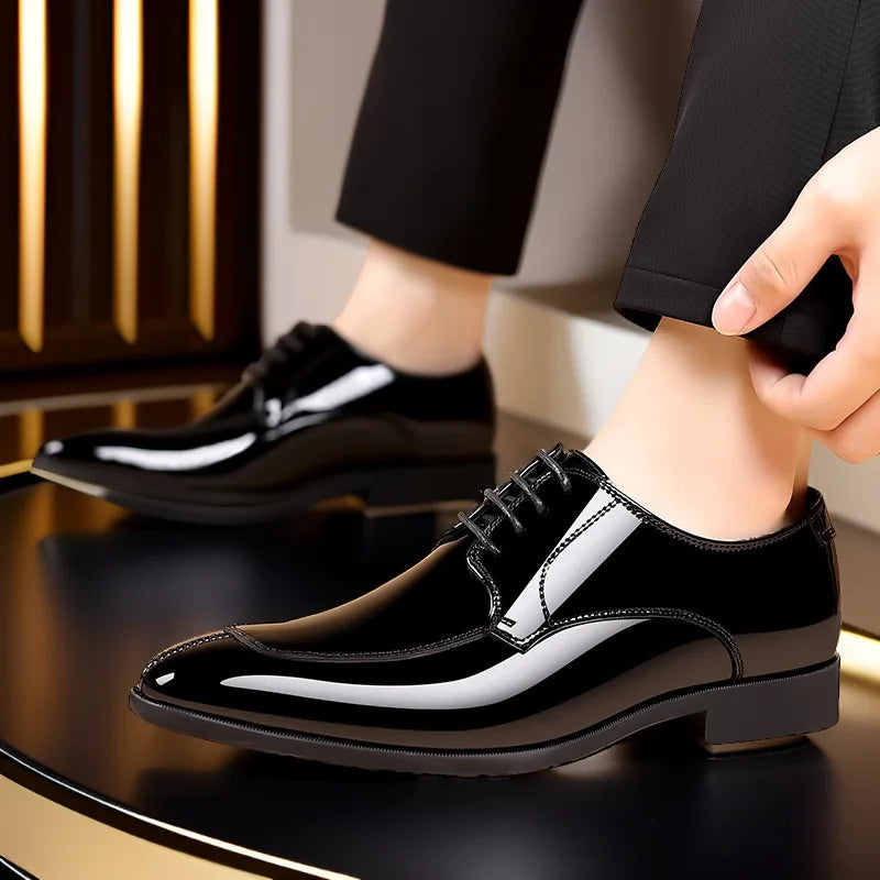 Shoes for Men Fashion Patent Leather Shoes Luxury Pointed Toe Oxford Shoes Men High Quality Business Shoe Designer Wedding Shoe