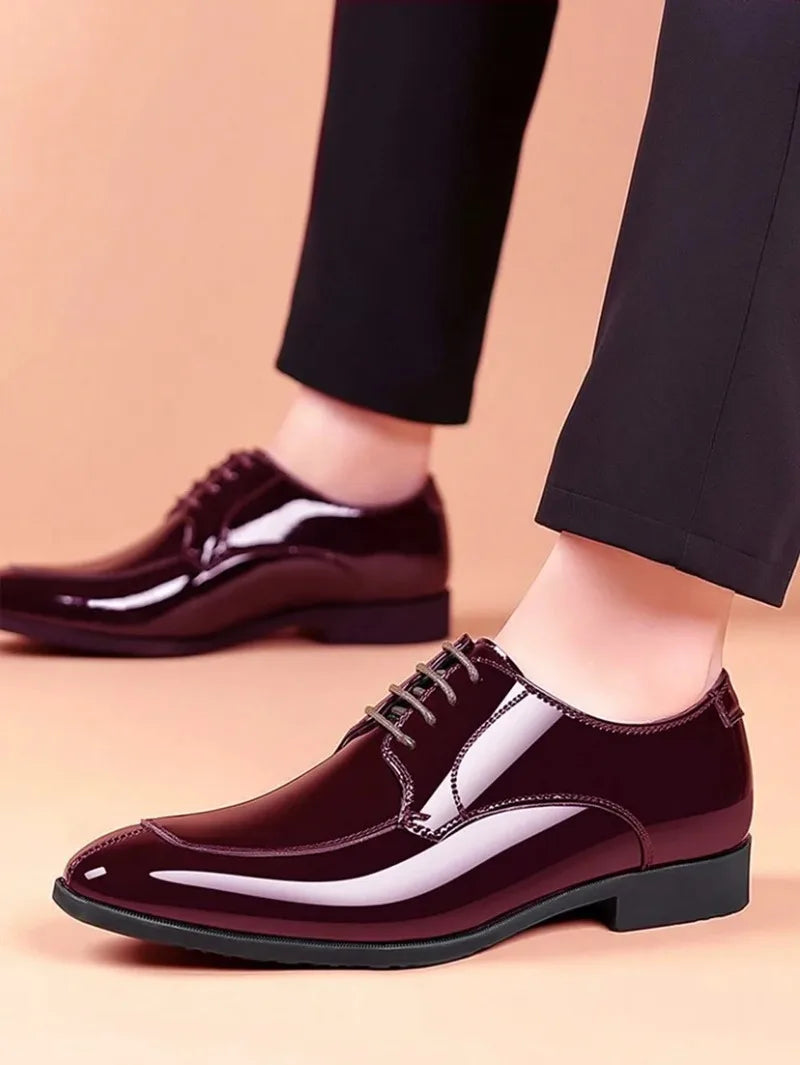 Shoes for Men Fashion Patent Leather Shoes Luxury Pointed Toe Oxford Shoes Men High Quality Business Shoe Designer Wedding Shoe