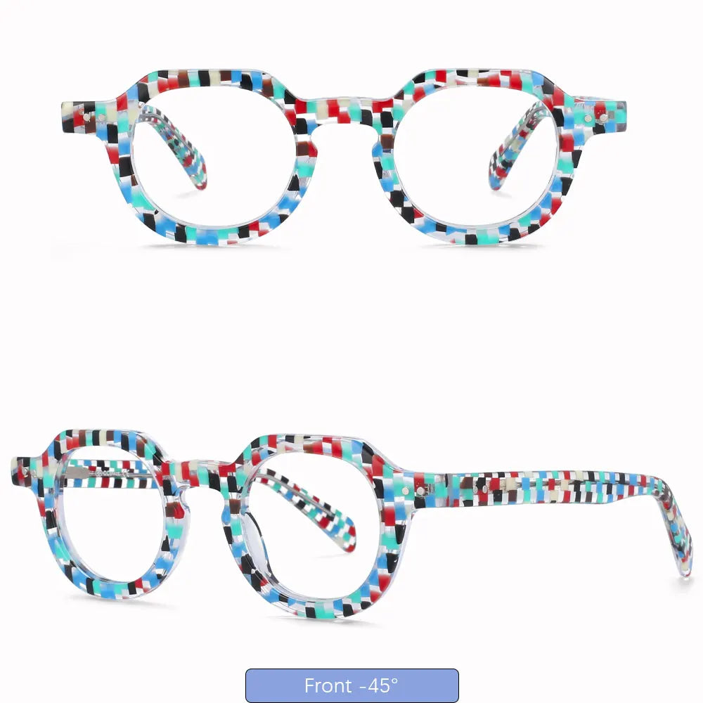 R49875 Vintage Women Reading Eyeglass Acetate Glasses Frames Men Fashion Presbyopic Dioptric +50 +100 +300