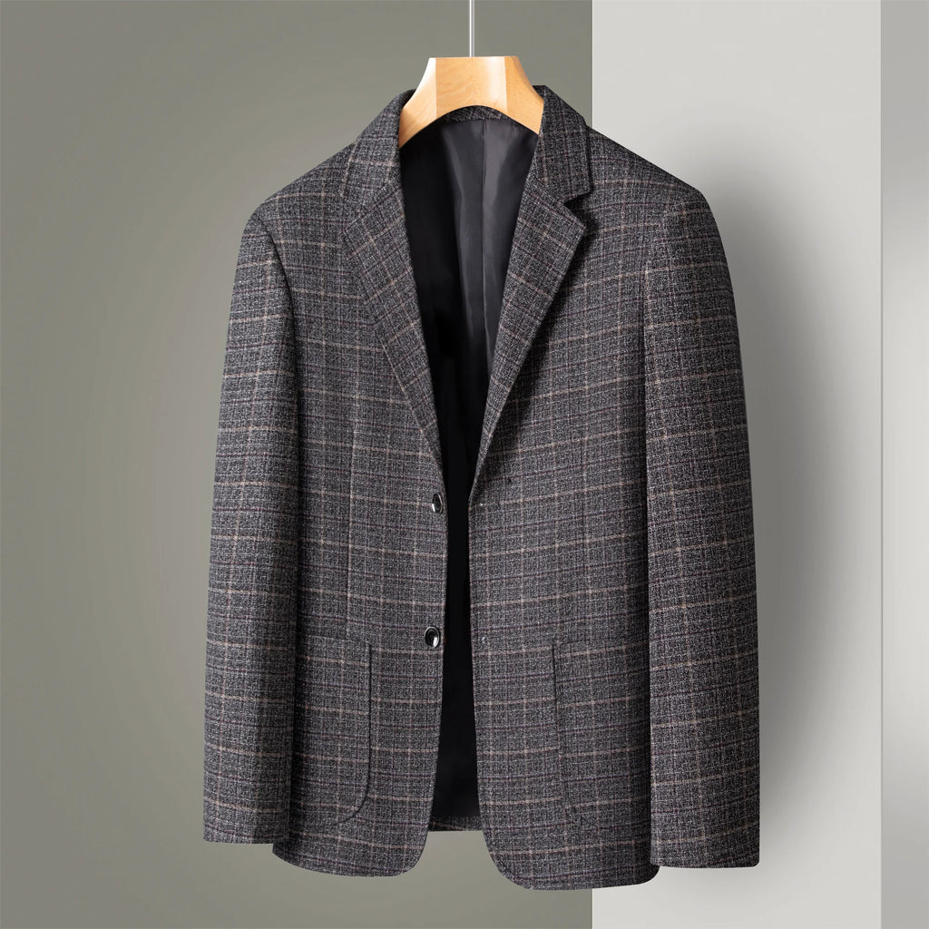 Middle-Aged Men's Business Casual Suit Father's Day Gift Wedding Formal Lightweight Suit Men's 35-60 Years Old Large Size Thin Top Men's Middle-Aged and Elderly Jacket