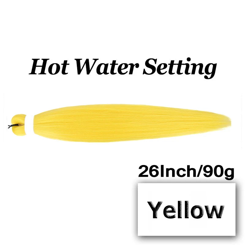 Pre-stretched Braiding Hair 26Inch 90G Synthetic Jumbo Hair Extensions for Crochet Braids DIY Pink Peach Red Yellow Fake Hair