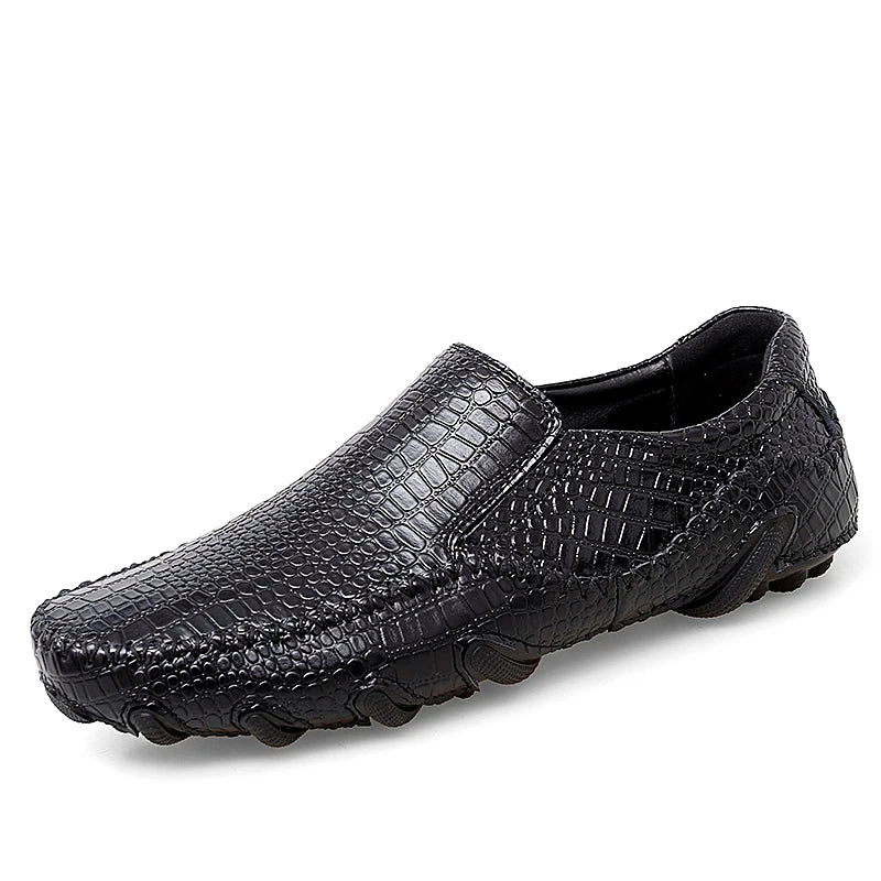 Crocodile Skin Loafer Shoes Men Genuine Leather Slip-on Moccasins Handmade Male Outdoor Casual Shoes Drive Walk Luxury Leisure