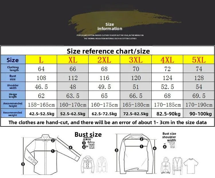 Men's Winter Jacket Stand Collar Fleece Lined Cotton Casual Fashion Warm Loose Short Style Youth Popular Polyester Fabric