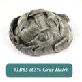 Durable Natural Hairline Human Hair Men's Toupee 26mm Curly Managable Skin Base #1 Jet Black Brown Hair Capillary Prosthesis