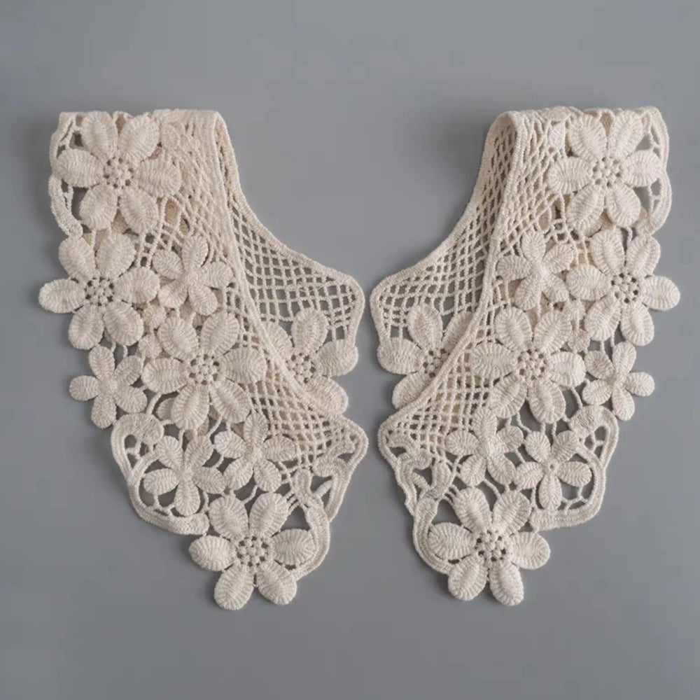 Women's Fake Shirt Collar Milk Silk Detachable Collar DIY Sewing Fake Collar Clothing Sewing Accessories Lace Fabric Neckline