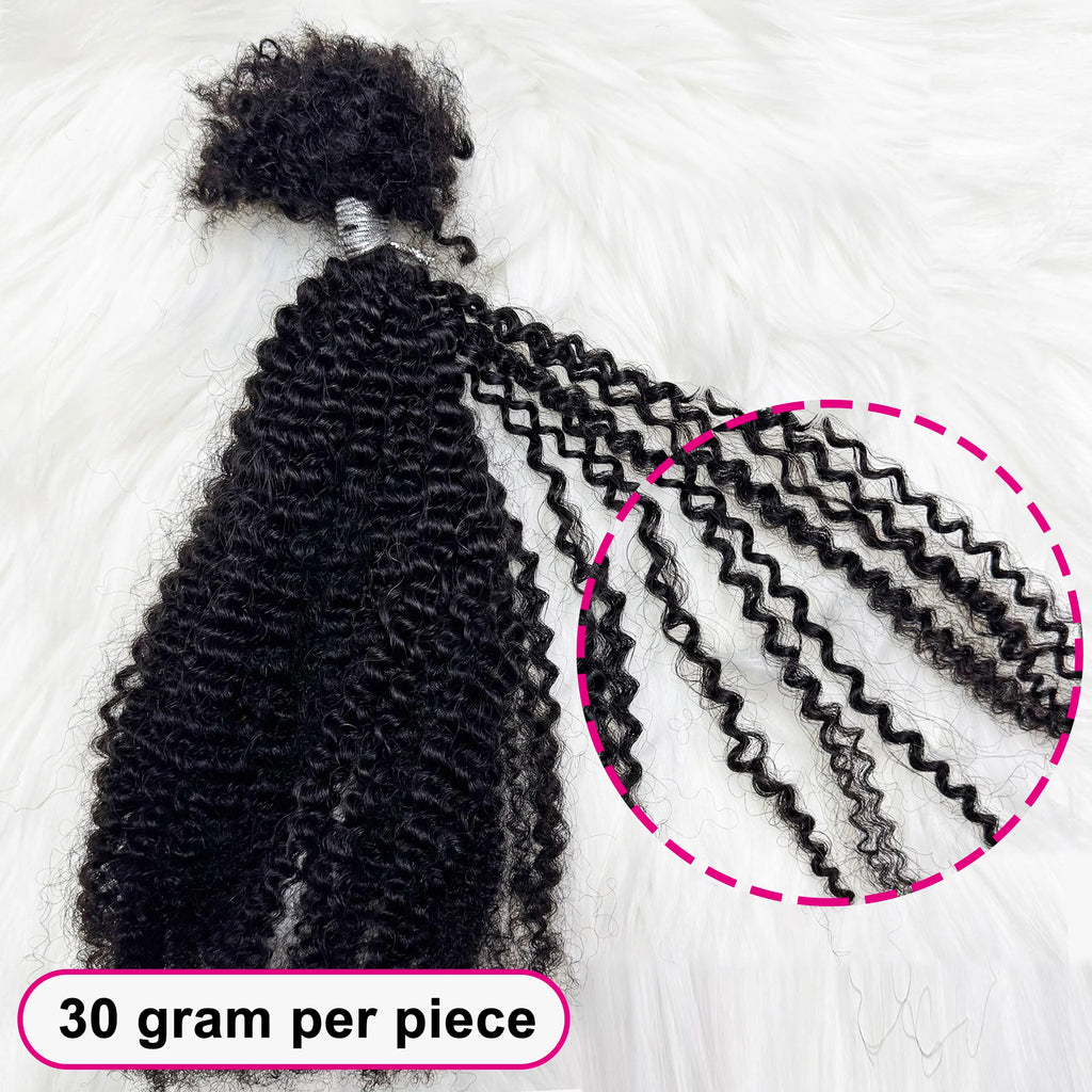 T1B/30 Afro Kinky Curly Human Hair Bulk 30g/Pack 100% Human Hair Soft 4C Afro Kinky Bulk Human Hair for Locs Extensions
