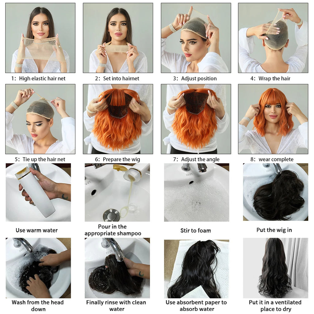 7JHH WIGS Synthetic Loose Wave Brown Wig with Dark Roots High Density Body Wavy Hair Wigs for Women Party Halloween Costume Wigs