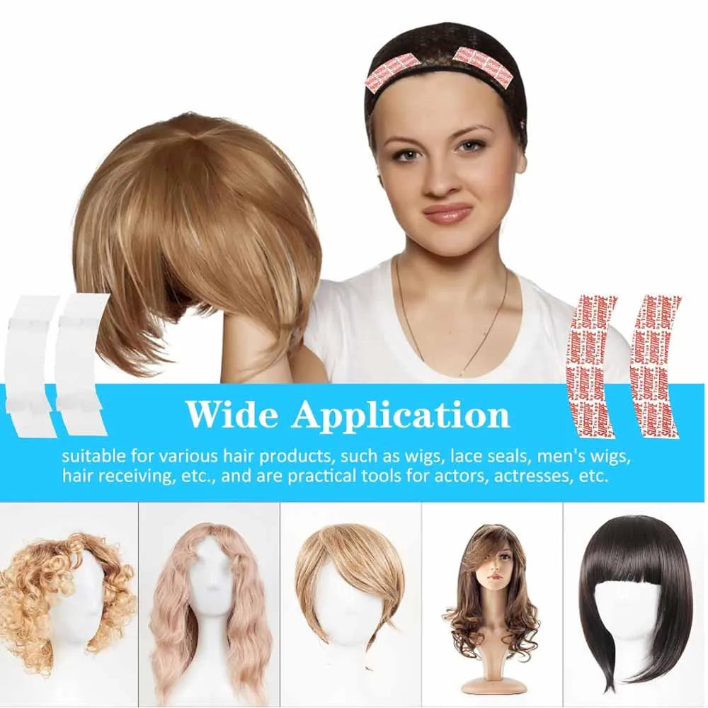 36pcs Waterproof Super Tape Lace Wig Toupee Replacement Super Strong Double Sided Adhesive Ultra Hold Front Glue Hair Extensions