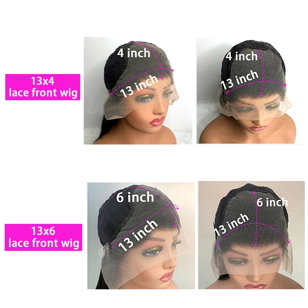 34 40 Inch 13x4 HD Transparent Deep Wave Lace Frontal Wig 210% Density 13x6 Water Curly Lace Front Human Hair Wigs For Women