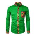 2023 Autumn/winter New Casual Men's Checkered Shirt Splice Men's Long Sleeve Shirt