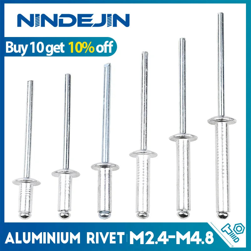 10-50pcs Aluminium Blind Rivets M2.4 M3 M3.2 M4 M4.8 M5 M6 Dome Head Pop Rivets for Aluminium Sheet Steel Mandrel Exhaust Rivets