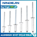 10-50pcs Aluminium Blind Rivets M2.4 M3 M3.2 M4 M4.8 M5 M6 Dome Head Pop Rivets for Aluminium Sheet Steel Mandrel Exhaust Rivets