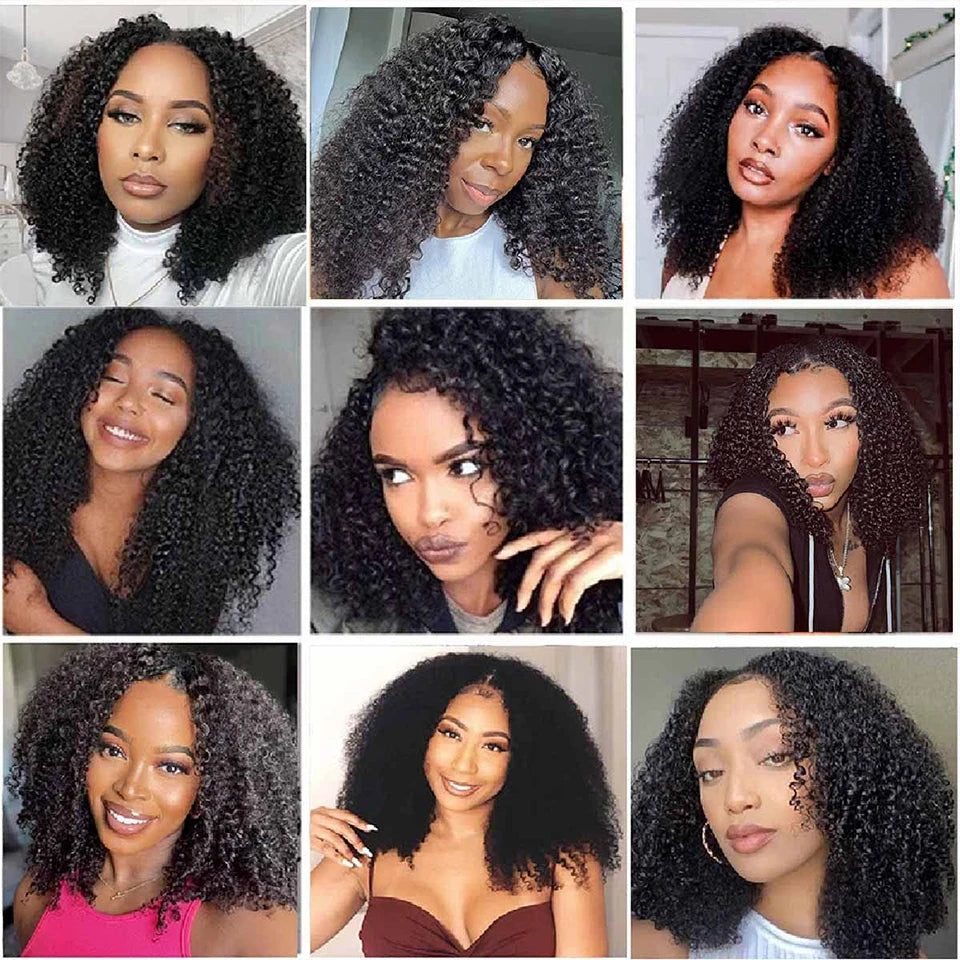 Glueless Upgrade U Part Human Hair Wig 180% Density Kinky Curly Wigs for Women No Leave Out No Glue Beginner Friendly Natural