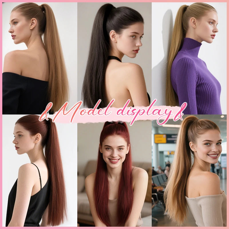 Synthetic Long Ponytail Extension Yaki Drawstring Ponytails for Black Women Clip in Ponytail Hair Extensions