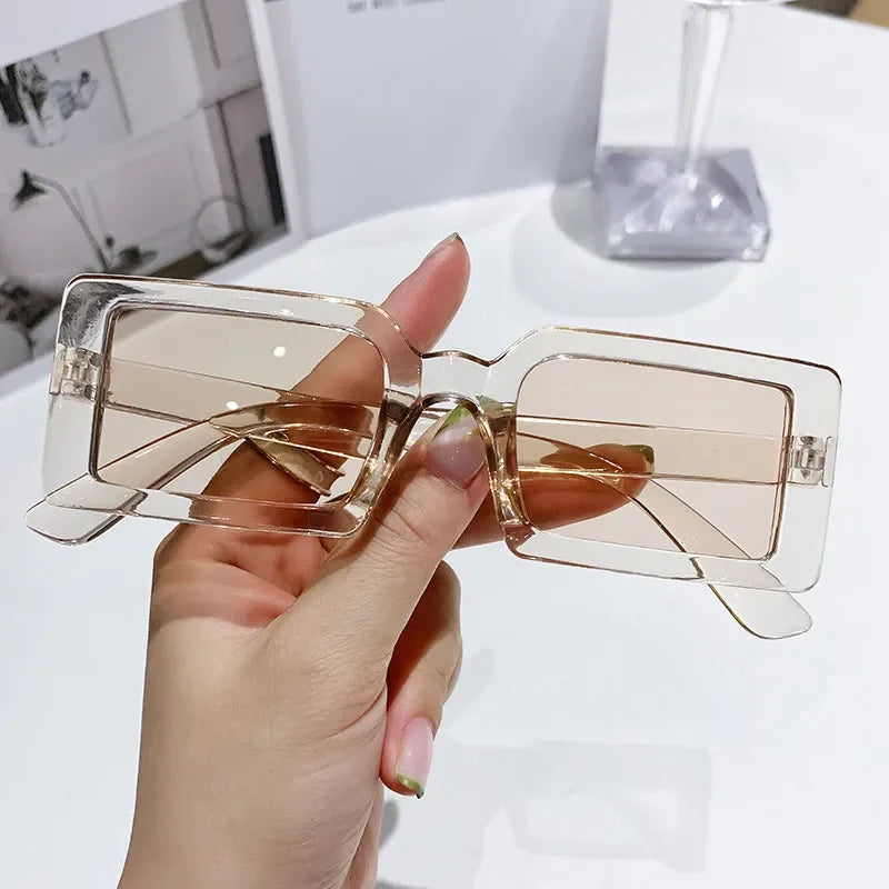 New Small Frame Rectangle Sunglasses Women's Fashion Jelly Color Sun Glasses Women Summer Travel Eyewear UV400 Oculos De Sol