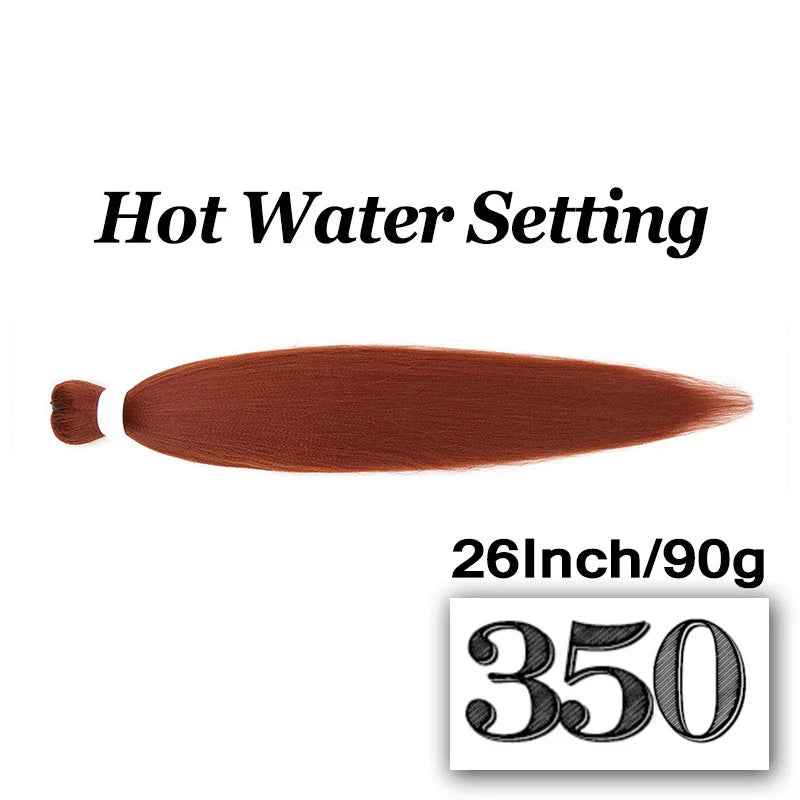 Pre-stretched Braiding Hair 26Inch 90G Synthetic Jumbo Hair Extensions for Crochet Braids DIY Pink Peach Red Yellow Fake Hair