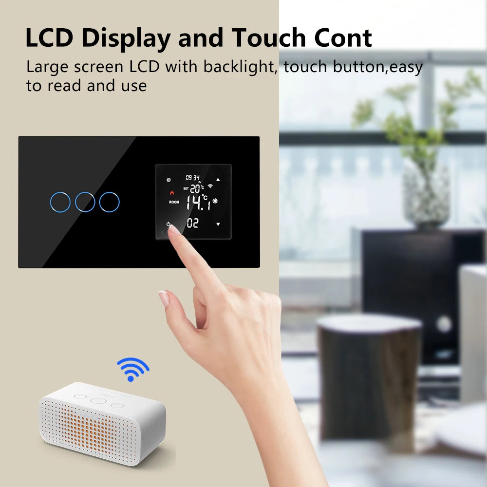 Bingoelec Tuya WiFi Smart Thermostat with Touch Switch Electric Floor Heating Water/Gas Boiler Temperature Controller Smart Home