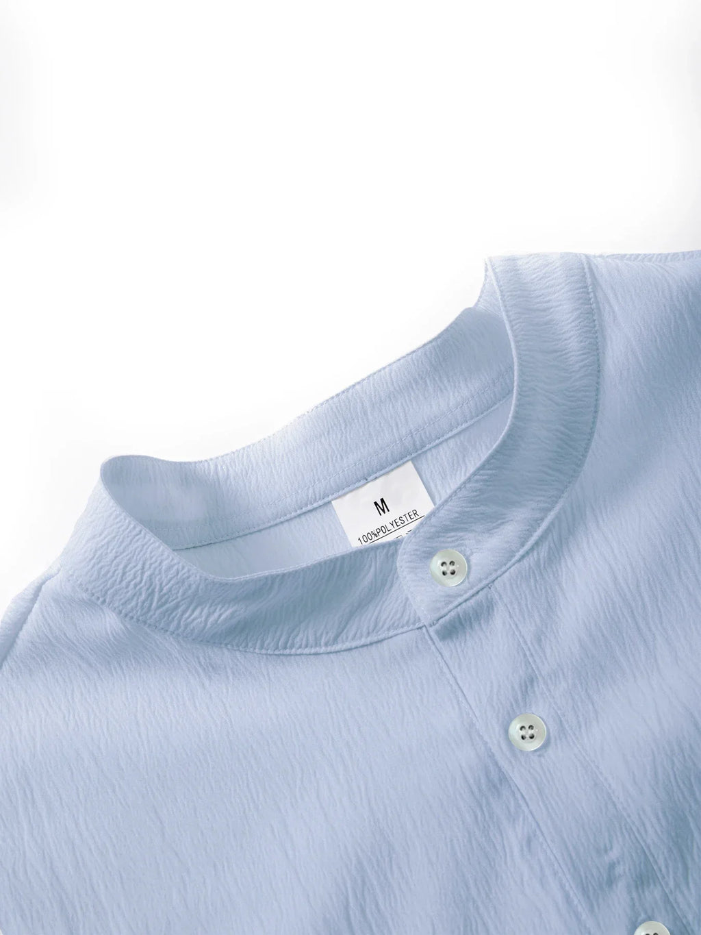Men's Linen Shirt Summer 2025 Casual Short Sleeve Breathable Stand Collar Loose Fit Trendy Solid Color Youth Top with Pocket