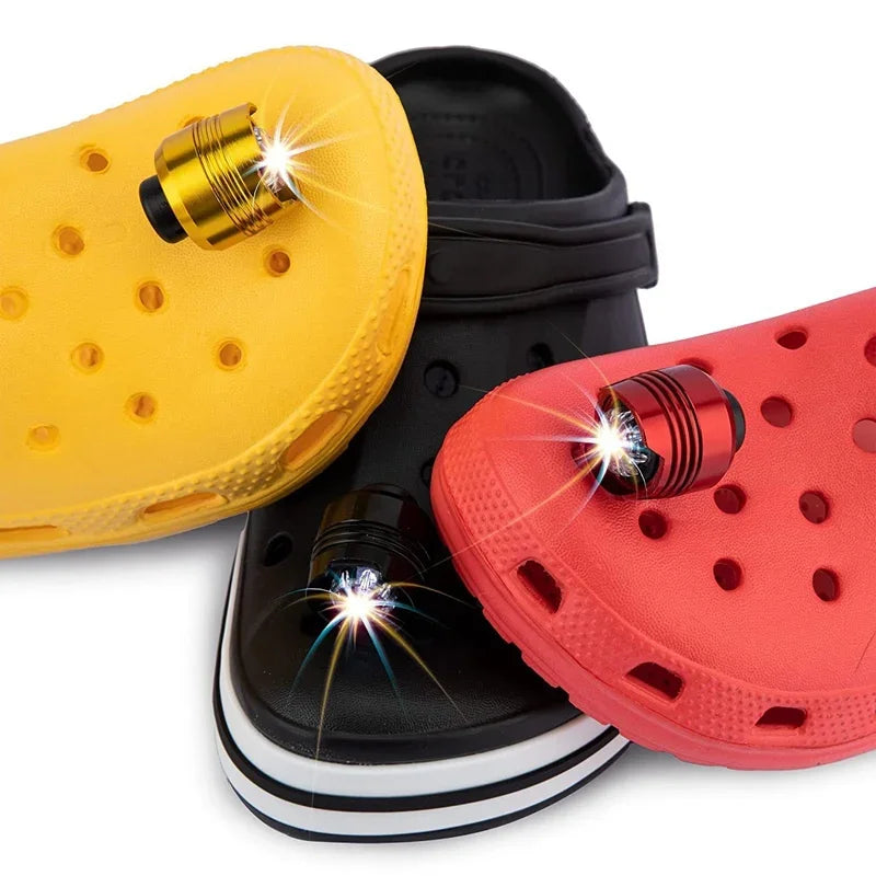 1Pcs NEW Waterproof Shoe Light Outdoor Camping Charms Adult Kids Shoe Decoration Headlights for Accessories