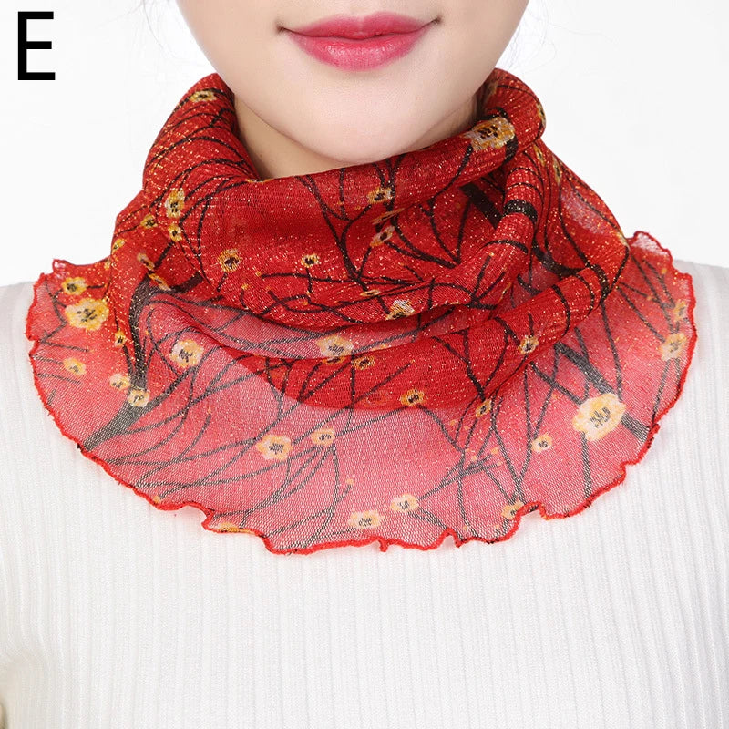 Fashion Summer Chiffon Neck Collar Silk Scarf Women Sunscreen Face Mask Headscarf Bandana Cycling Anti-uv Multi-function Scarves