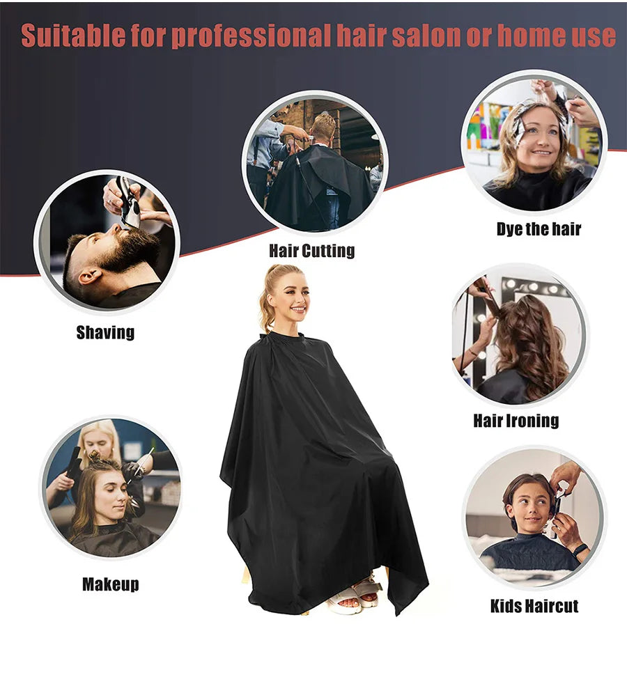 Leeons Barber Cape With Adjustable Snap Closure Waterproof Hair Cutting Salon Cape For Unisex Salon Gown Apron For Hairstylists