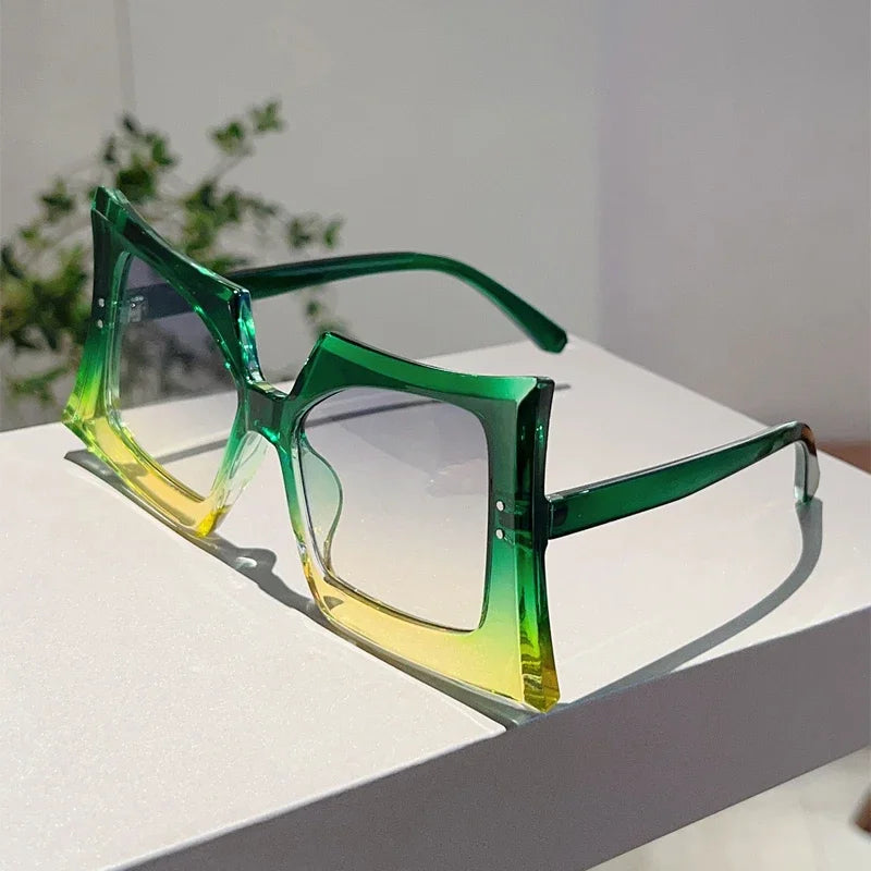 KAMMPT Oversized Special Shaped Sunglasses Women 2024 New Fashion Multi-color Sun Glasses Trendy Brand Designer Vacation Shades