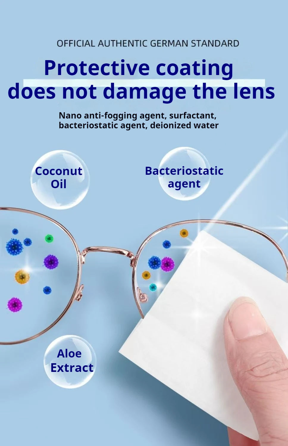 100Pcs/Box Glasses Cleaner Wet Wipe Disposable Anti Fog Misting Dust Remover Cleaning Lens Wipes Sunglasses Phone Screen