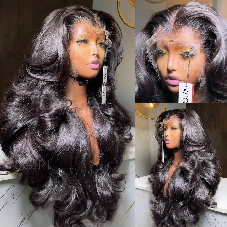 Wigirl High 200 Density 30 40 Inch 13x6 HD Transparent Body Wave Lace Front Human Hair Wigs Brazilian Wavy 13x4 Lace Frontal Wig